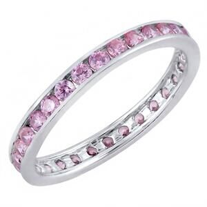 NEW STARLETTE women's eternity band ring in silver